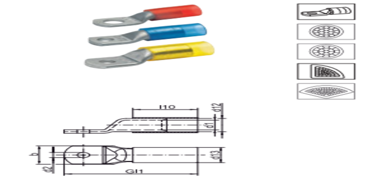 Insulated tubular cable lugs, Cu, standard type